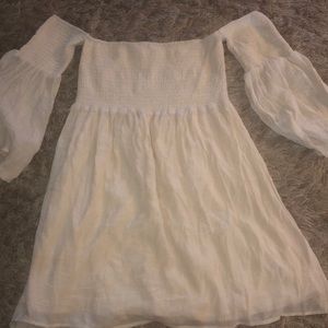 Cream off the shoulder dress